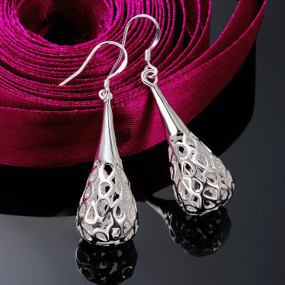Elegant 925 Stamped Silver Filigree Drop Earrings