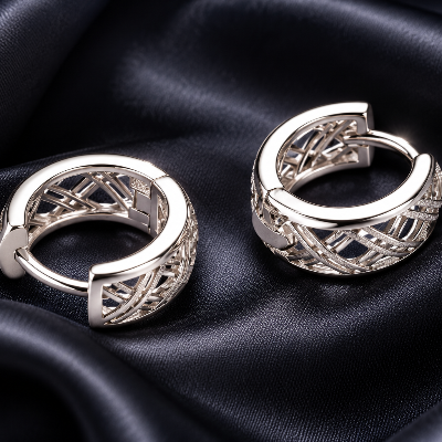 Elegant Silver Crisscross Lattice Hoop Earrings