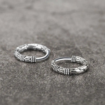 Vintage Look 925 Sterling Silver Hoop Earrings