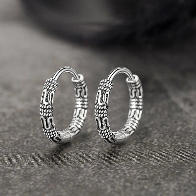 Vintage Look 925 Sterling Silver Hoop Earrings